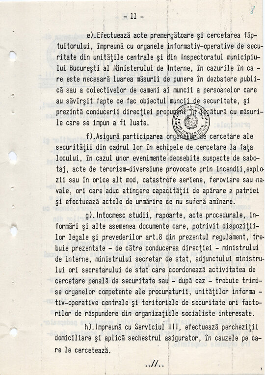20 mai 1980. Regulamentul nr. D/00134 din 20 mai 1980 privind organizarea și funcționarea Direcției a VI-a Cercetări Penale