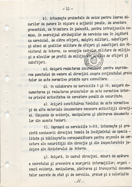 20 mai 1980. Regulamentul nr. D/00134 din 20 mai 1980 privind organizarea și funcționarea Direcției a VI-a Cercetări Penale