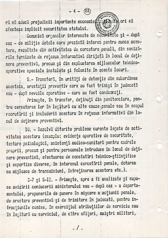 20 mai 1980. Regulamentul nr. D/00134 din 20 mai 1980 privind organizarea și funcționarea Direcției a VI-a Cercetări Penale