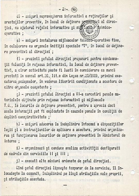 20 mai 1980. Regulamentul nr. D/00134 din 20 mai 1980 privind organizarea și funcționarea Direcției a VI-a Cercetări Penale