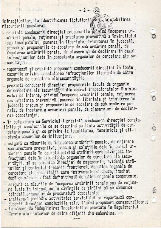 20 mai 1980. Regulamentul nr. D/00134 din 20 mai 1980 privind organizarea și funcționarea Direcției a VI-a Cercetări Penale