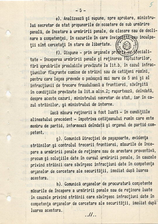 20 mai 1980. Regulamentul nr. D/00134 din 20 mai 1980 privind organizarea și funcționarea Direcției a VI-a Cercetări Penale