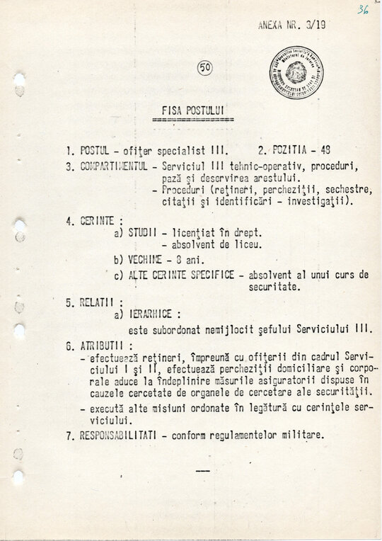 20 mai 1980. Regulamentul nr. D/00134 din 20 mai 1980 privind organizarea și funcționarea Direcției a VI-a Cercetări Penale