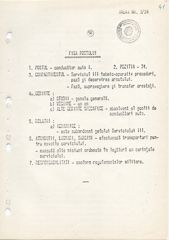 20 mai 1980. Regulamentul nr. D/00134 din 20 mai 1980 privind organizarea și funcționarea Direcției a VI-a Cercetări Penale