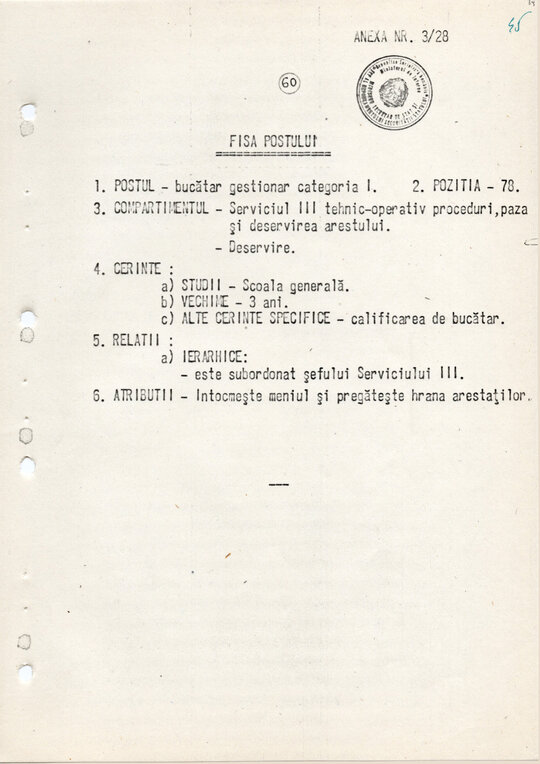 20 mai 1980. Regulamentul nr. D/00134 din 20 mai 1980 privind organizarea și funcționarea Direcției a VI-a Cercetări Penale