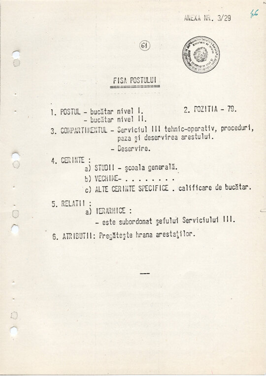 20 mai 1980. Regulamentul nr. D/00134 din 20 mai 1980 privind organizarea și funcționarea Direcției a VI-a Cercetări Penale