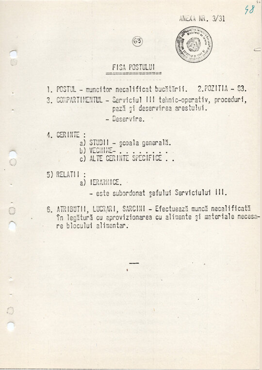 20 mai 1980. Regulamentul nr. D/00134 din 20 mai 1980 privind organizarea și funcționarea Direcției a VI-a Cercetări Penale