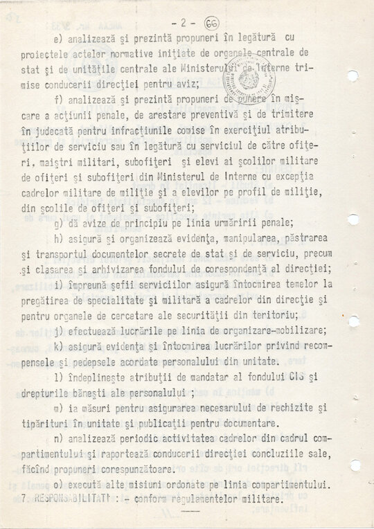 20 mai 1980. Regulamentul nr. D/00134 din 20 mai 1980 privind organizarea și funcționarea Direcției a VI-a Cercetări Penale