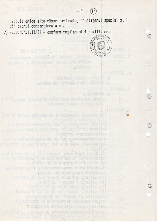 20 mai 1980. Regulamentul nr. D/00134 din 20 mai 1980 privind organizarea și funcționarea Direcției a VI-a Cercetări Penale
