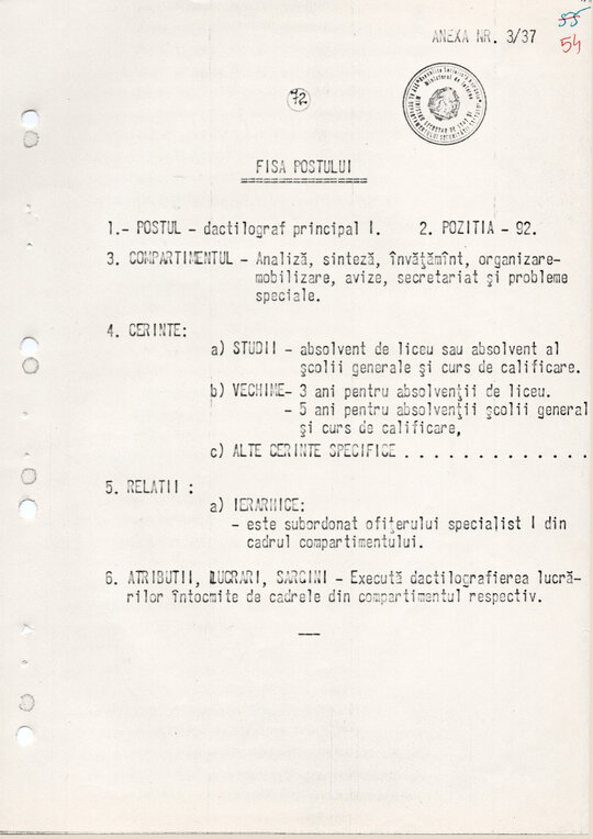 20 mai 1980. Regulamentul nr. D/00134 din 20 mai 1980 privind organizarea și funcționarea Direcției a VI-a Cercetări Penale