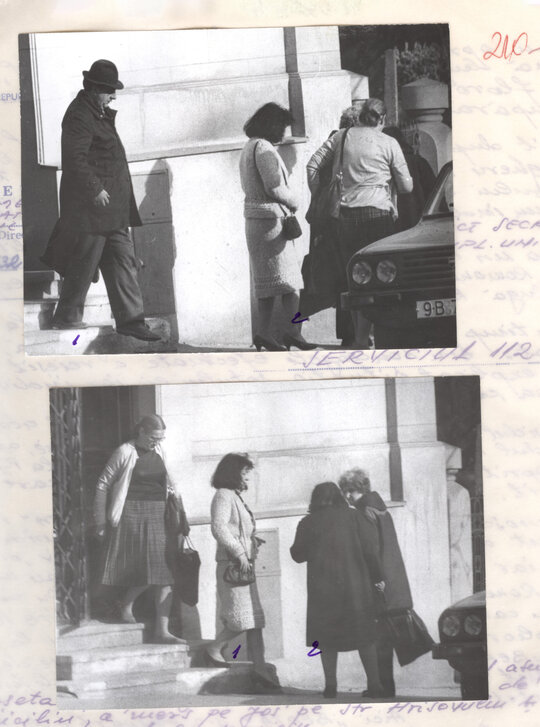 Foto filaj cu urmărirea soției lui Petre Mihai Băcanu (obiectivul „BERTA”_29-30.03.1989)