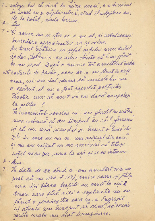 27 februarie 1989. Ancheta maiorului Comșa Gheorghe asupra lui „Consemn 11” în Camera 12 de anchetă, transcrisă după caseta audio la Compartimentul T.O. din Serviciul III al Direcției Cercetări Penale (ACNSAS, fond Documentar, dosar nr. 3447, vol. 44)
