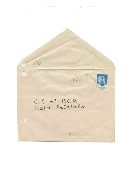 28 decembrie 1987. Prima scrisoare trimisă de Constantin Geangu pe adresa Comitetului Central al Partidului Comunist Român
