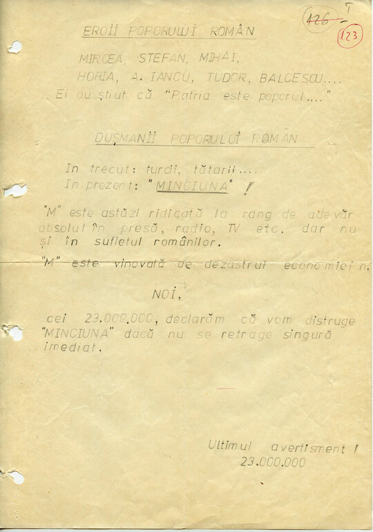 28 decembrie 1987. Prima scrisoare trimisă de Constantin Geangu pe adresa Comitetului Central al Partidului Comunist Român
