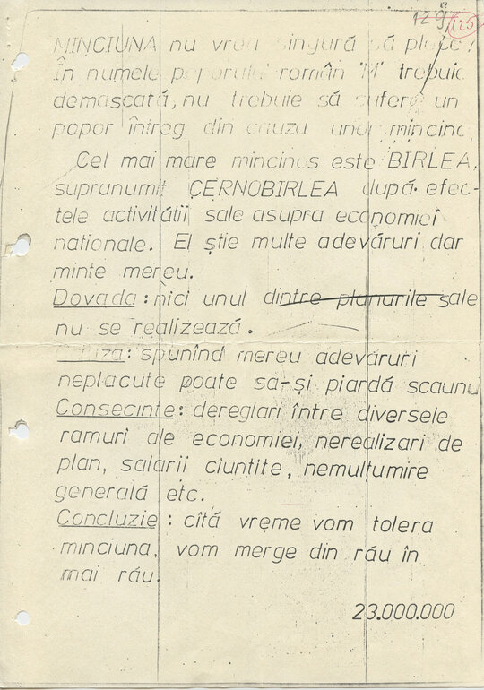 22 aprilie 1988. A doua scrisoare trimisă de Constantin Geangu pe adresa Comitetului Central al Partidului Comunist Român