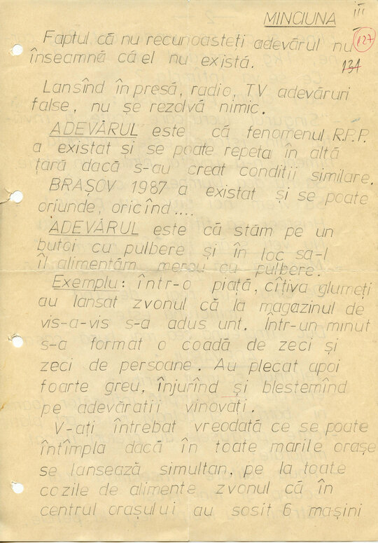 4 august 1988. A treia scrisoare trimisă de Constantin Geangu pe adresa Comitetului Central al Partidului Comunist Român