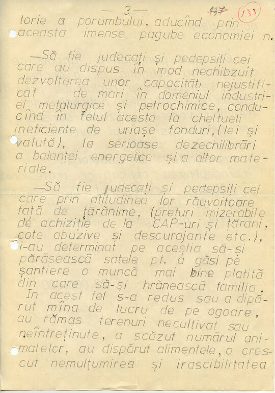23 august 1988. A patra scrisoare trimisă de Constantin Geangu pe adresa Comitetului Central al Partidului Comunist Român