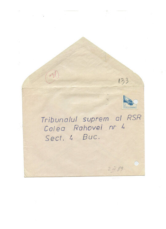 2 martie 1989. Scrisoarea trimisă de Constantin Geangu pe adresa Tribunalului Suprem al Republicii Socialiste România