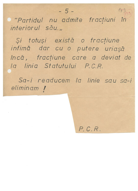 11 septembrie 1989. A cincea scrisoare trimisă de Constantin Geangu pe adresa Comitetului Central al Partidului Comunist Român