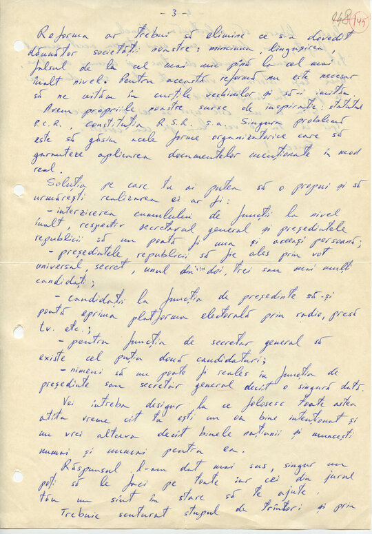 27 octombrie 1989. Scrisoarea trimisă de Constantin Geangu lui Nicolae Ceaușescu