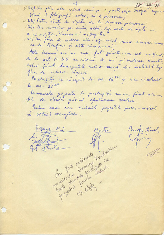 12 noiembrie 1989. Proces-verbal de percheziție la domiciliul lui Constantin Geangu