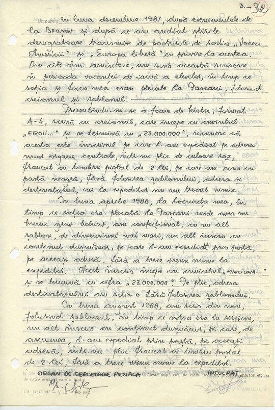 13 noiembrie 1989. Sinteza declarațiilor lui Constantin Geangu, scrisă de mr. Olaru Alexandru