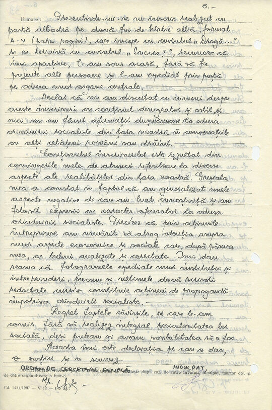 13 noiembrie 1989. Sinteza declarațiilor lui Constantin Geangu, scrisă de mr. Olaru Alexandru