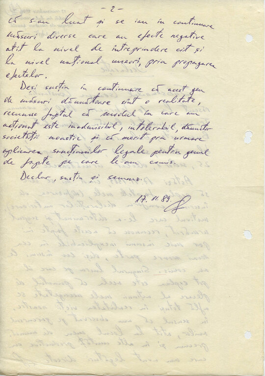13 noiembrie 1989. Sinteza declarațiilor lui Constantin Geangu, scrisă de mr. Olaru Alexandru