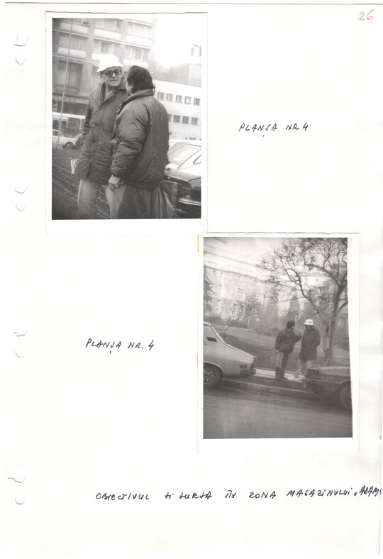 Fotografii filaj din 18.01.1989, cu ocazia întâlnirii controlate de Securitate a lui Petre Mihai Băcanu cu „persoana de încredere T.G.” (medicul Traian Gherghescu)