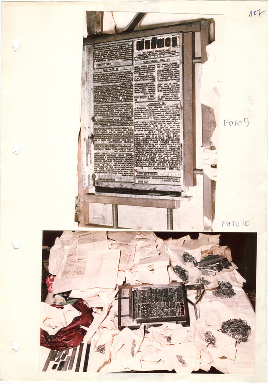 Fotografii realizate cu prilejul flagrantului 25.01.1989