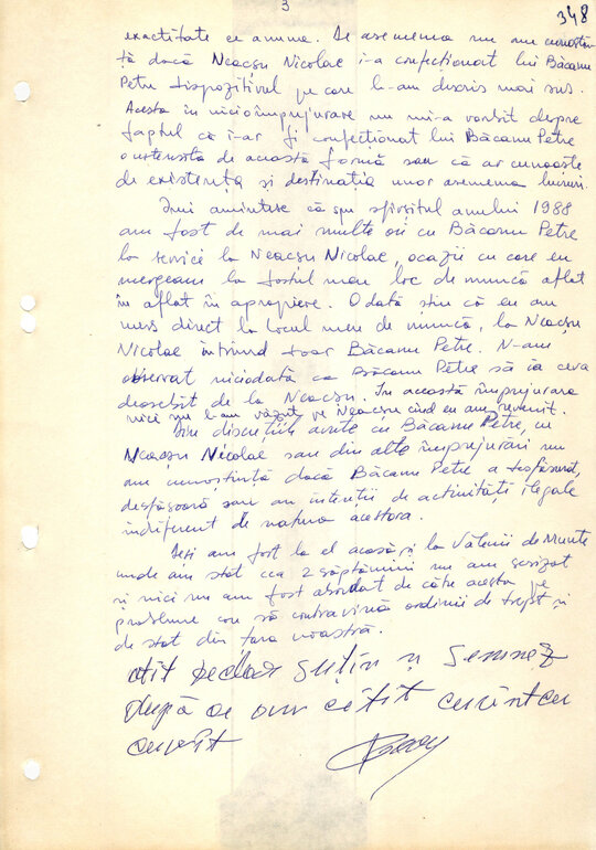Declarație Constantin Pârvan, sudor, l-a ajutat pe Petre Mihai Băcanu la realizarea tiparniței clandestine 2.02.1989