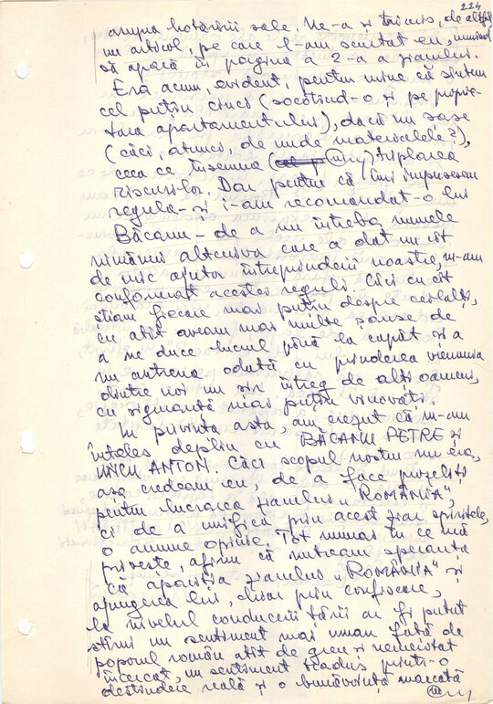 Declarație dată în ancheta Securității de Mihai Creangă 27.01.1989