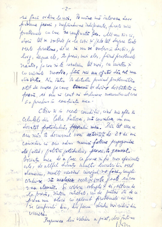 Declarație dată în ancheta Securității de Petre Mihai Băcanu 1.02.1989