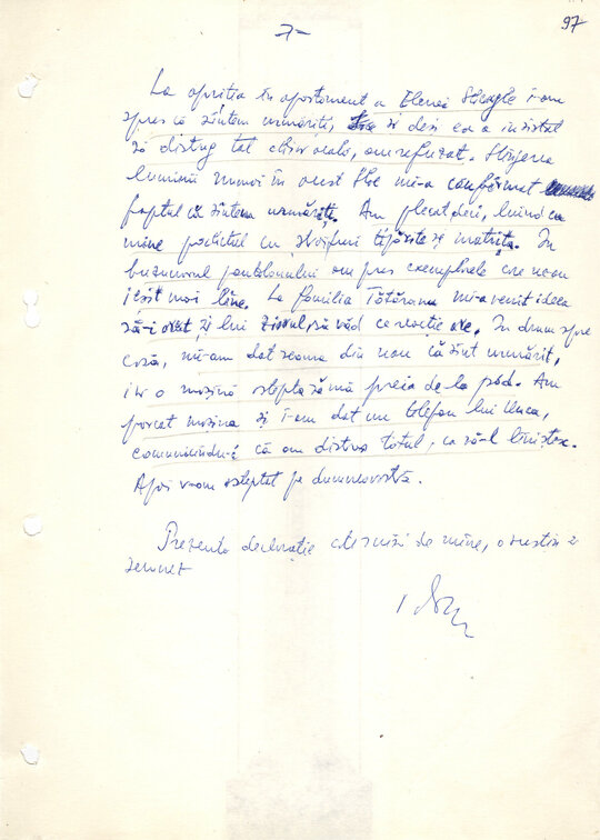 Declarație dată în ancheta Securității de Petre Mihai Băcanu 1.02.1989